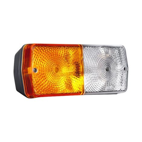 Linke Scheinwerfer-/Positionsleuchte mit Blinker, Weiß/Orange‑Gelb, 184 x 79 mm, 12 V / 24 V
