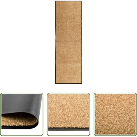 vidaXL Tapis anti-poussière - Paillasson lavable Crème 60x180 cm (1/5)