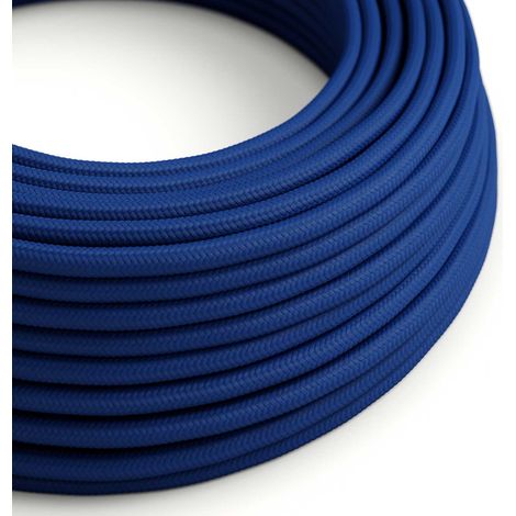 Creative-Cables Cavo elettrico rivestito in tessuto, Sezione 2 x 0,75 mm², 50 m, Classic Blue RM12, Rotondo, effetto seta