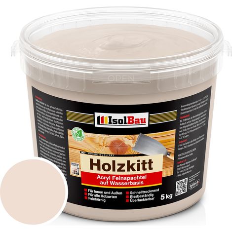 Holzkitt Spachtelmasse Holzspachtelmasse Innen Außen 5 kg Buche Hell ( Nr. 5 ) (1/5)