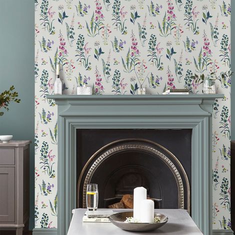Papier peint intissé Laura Ashley Violettes Meadowvale Sprigs 1005 x 52cm Multicolore (1/5)