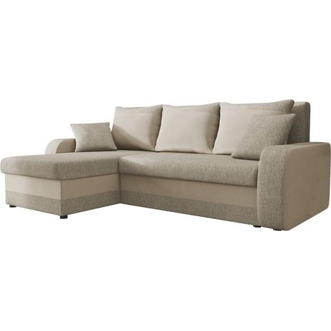 Mobilier1 – Canapé d'angle Comfivo 135 – Couleur Matana 17 et Manila 02 – Dimensions 238x147x80cm – Mécanisme Eurobook avec coffre à literie