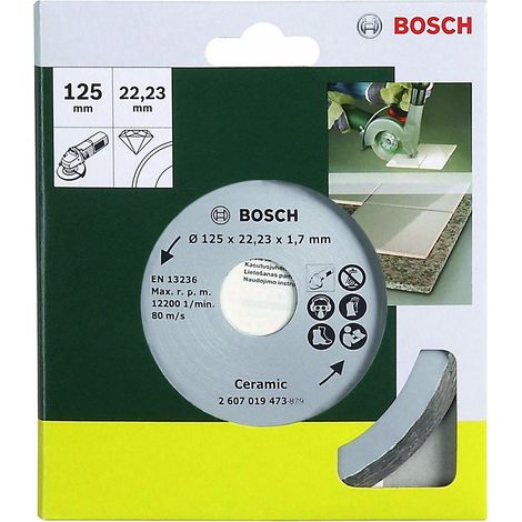 Bosch – Disque diamant pour meuleuse 125 mm – Coupe nette pour carrelage, céramique, marbre – Lame sinterisée 1,7 mm – Haute durabilité (1/5)