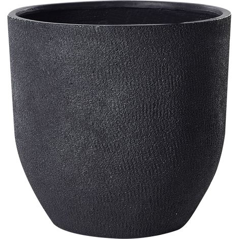 Cache-Pot d'Extérieur Ovale 55 x 55 x 53 cm en Fibre d'Argile Gris Foncé Kannia