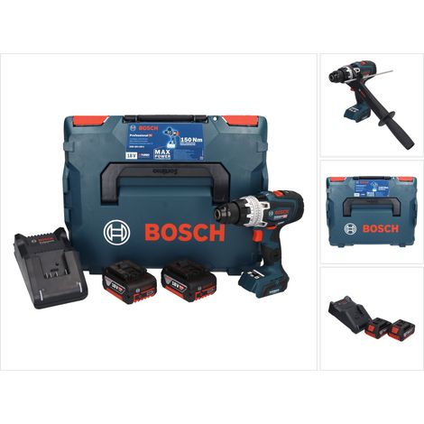 Bosch GSR 18V-150 C Trapano avvitatore professionale a batteria 18 V 150 Nm Biturbo Brushless + 2x batteria ricaricabile 5,0 Ah + caricabatterie + L-Boxx