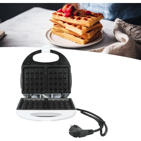 750-W-Waffeleisen, Bratpfanne, multifunktionaler Brotbackautomat mit 2 Kammern zum gleichzeitigen Backen von beiden Seiten, Antihaftbeschichtung und leicht zu reinigender Grillplatte, europäischer Sta (1/5)