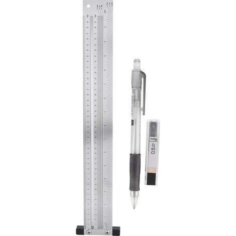 Règle de marquage ultra précise, outil de mesure de règle de traçage du bois d'acier inoxydable(400mm/16in), Règles (1/4)