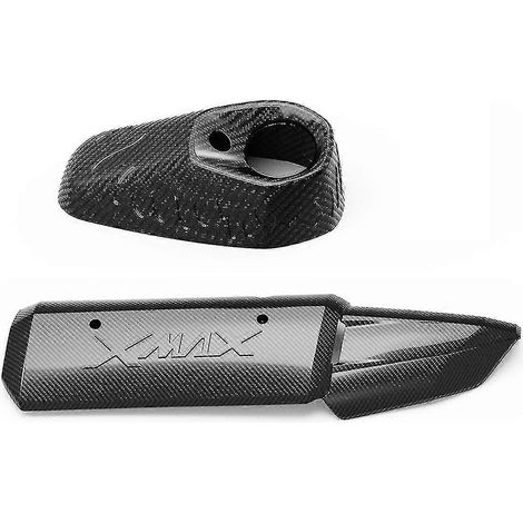 2 caches décoratifs en fibre de carbone pour pot d'échappement, accessoires moto pour X-max, Xmax 250, 300 et 400. (1/5)