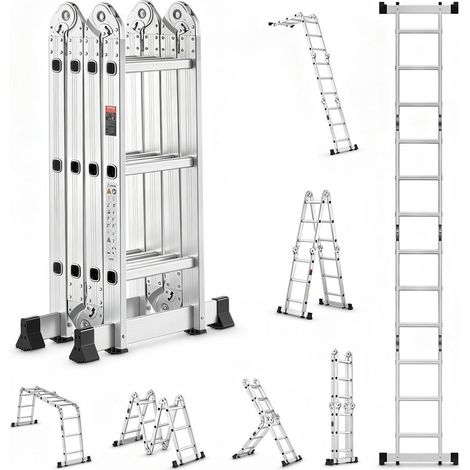 Échelle Pliante Multifonction 7 en 1 Escabeau Télescopique 3,5 m Charge 150 kg 4 Sections (1/5)
