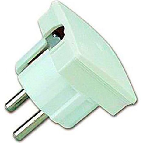 2p+t-Stecker, seitlicher Ausgang, 4,8 mm, weiß (eingeschweißt)