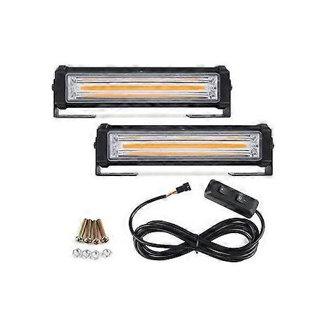 LED-Warnleuchte für den Frontgrill, Mini-Blitzlicht, Notfall-Lichtleiste, Halterung für Feuerwehr, Polizei, 12 V