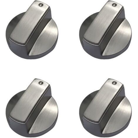 Lot de 4 boutons de cuisinière à gaz en métal – Compatible avec axes D 6 mm – Alliage de zinc haute qualité – Remplacement facile (1/5)