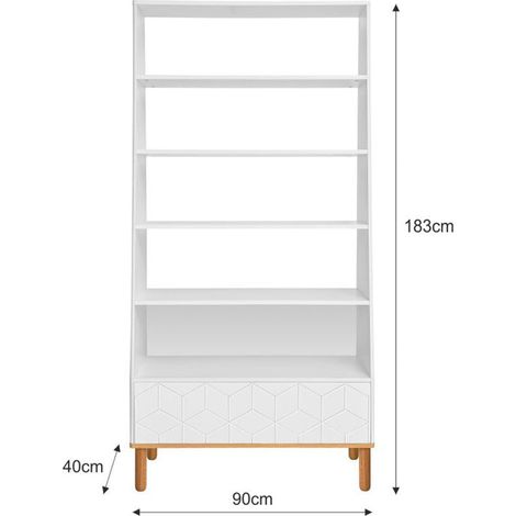 Bibliothèque Bellamy Toteme Cube Blanc et bois (1/2)