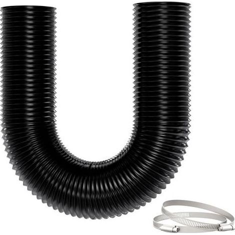 Gaine Antidéchirure 150mm x 3m, Réduction du Bruit, Isolation Thermique, Longueur Réglable, Sans Odeur, avec Colliers Idéal pour Ventilation et VMC, Noir (1/5)