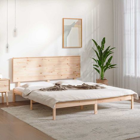 Cadre de lit sans matelas 150x200 cm bois massif (1/5)