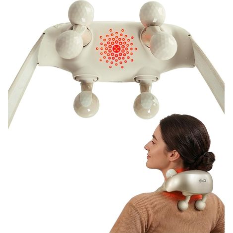 Appareil de massage Shiatsu avec chaleur, tête de massage 6D blanche, cadeau pour hommes et femmes, H7 Ultra (1/5)