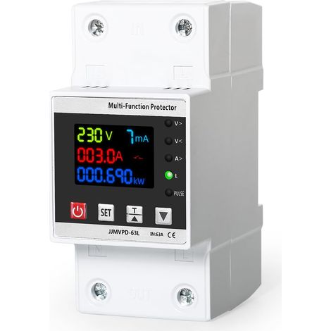Energy Meter, Electricity Meter, Intelligent Recloser Protector on Circuit Breaker Switch, Overvoltage/Undervoltage Protector, 63A AC 230V