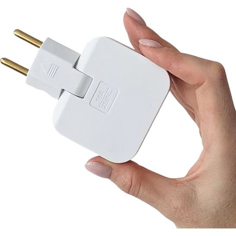 Adaptateur convertisseur rotatif à 180 degrés standard européen, pliable, à deux broches (1/3)