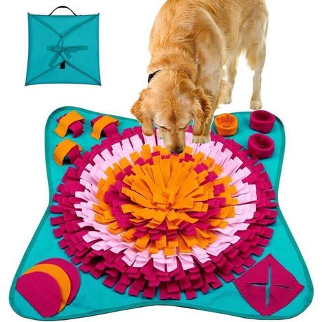 Tapis éducateur pour chien – Tapis de fouille en tissu coton lavable – Dimensions pliables pour rangement facile – Stimule l'odorat et l'exploration (1/5)
