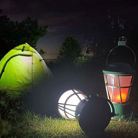 Wiederaufladbare LED-Campinglaterne, tragbare Zeltlampe mit Powerbank, Retro-Laterne zum Wandern, Angeln und für Notfallreparaturen. Notbeleuchtung. (1/5)