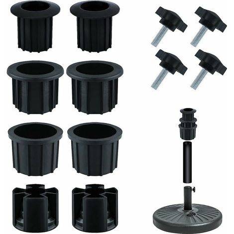 Rechange pour Porte-Parapluie, Bouchon Cache Trou avec Bouton Étoile INOX m8 Accessoires Parasol Accessoires Pied Parasol pour Table de Terrasse Balcon Arrière-Cour (Noir 12pcs) (1/5)