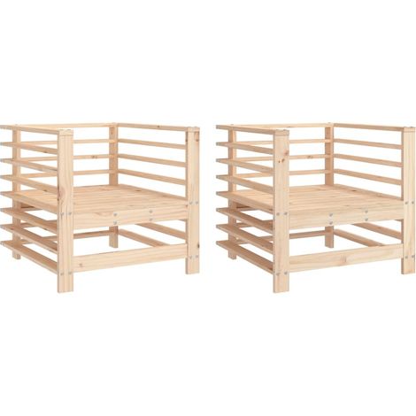 Maison Exclusive - Sedie da Giardino 2pz in Legno Massello Pino (1/5)