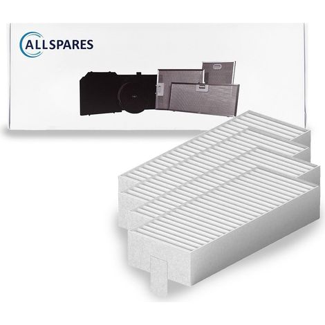 Filtro acústico AllSpares (4 uds.) para campanas extractoras compatibles con Bosch Siemens Neff 17004801, HEZ9VEDU0 / Siemens HZ9VEDU0 / Neff Z811DU0 y Gaggenau CA084010 (192 x 75 x 35 mm)