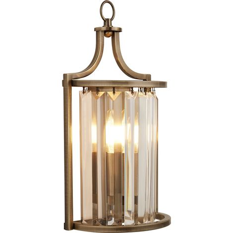 Searchlight Victoria Applique Murale Laiton Antique, Cristal Clair (1/3)