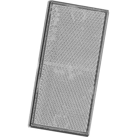 Catadioptre - Blanc - Adhésif - 106 x 50 mm - Pour Sécurité Routière Et Domestique - 1 Pièce