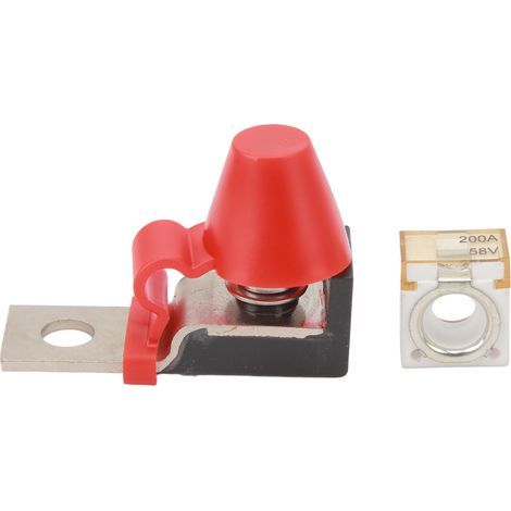 Kit de barrette de fusibles 58V à 1 plot M8 pour batteries multiples, allumage bateau camion camping-car véhicules de chantier 200A (1/5)