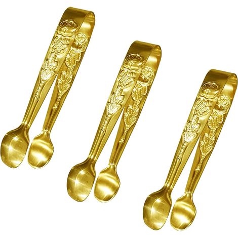 3 mini pinces de service, mini pinces à sucre, or (1/5)