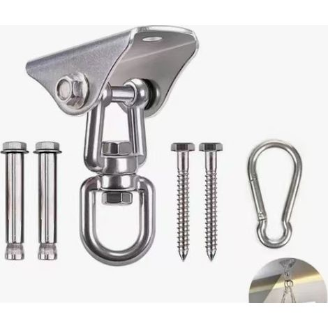 Accessoires de fixation en acier inoxydable pour hamac, sacs suspendus, disque de yoga aérien, crochets pour balançoire, crochets de fixation rotatifs pour chaise suspendue