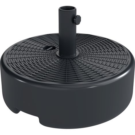 Outsunny Parasol Base 22kg Sand Filled for 38/48mm Poles Black
