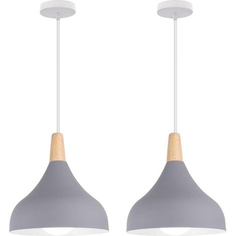 Nordic Modern Chandelier Minimalist Pendant Light Grey Creative Pendant Lights Indoor Pendant Light For Bedroom Bar Cafe Kitchen Office E27 (2PCS) (1/5)