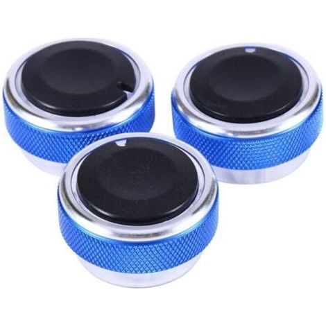 Ensemble de 3 boutons de climatisation automobile en alliage d'aluminium, accessoires pour Ford. (1/3)