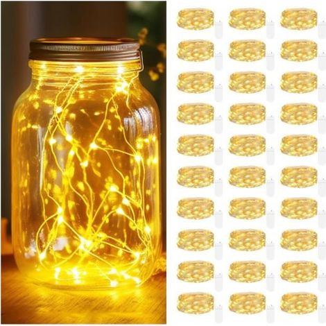 Guirlande Lumineuse - Guirlande Lumineuse à Piles - 2m - 20 LED - Blanc - Étanche (1/4)