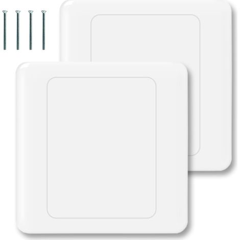 Lot de 2 plaques vierges simples pour prise électrique 1 gang, plaque d'obturation de forme carrée, couvercle de plaque d'obturation simple gang pour prise de courant électrique (1/5)