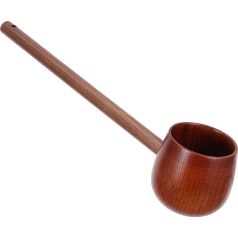 Louche en Bois D'acacia à Long Manche 30 Cm, Cuillère à Eau Cuisine et Arrosage Jardin, Accessoire Cérémonie du Thé, Ustensile Naturel Résistant et Polyvalent (1/5)