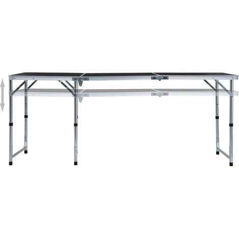 Klappbarer Campingtisch Grau Aluminium 180 x 60 cm vidaXL (1/3)