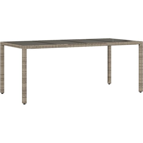 Maison Exclusive - Gartentisch mit Glasplatte Grau 190x90x75 cm P