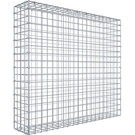 Gabiondeco - Gabion 100 cm x 90 cm x 20 cm (L x H x P). mailles 5 x 5 cm. Fermeture par anneaux en c - Made in Germany (1/5)