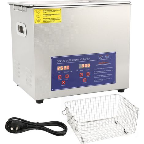 Nettoyeur Ultrasonique Inox 10L avec Minuterie et Chauffage, Équipement Industriel PS-40AAU, Prise 220V (1/5)
