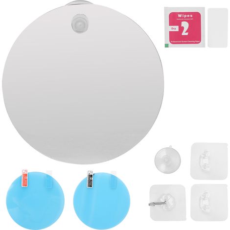 Miroir de douche rond anti-buée, miroir de rasage mural incassable pour salle de bain (1/5)
