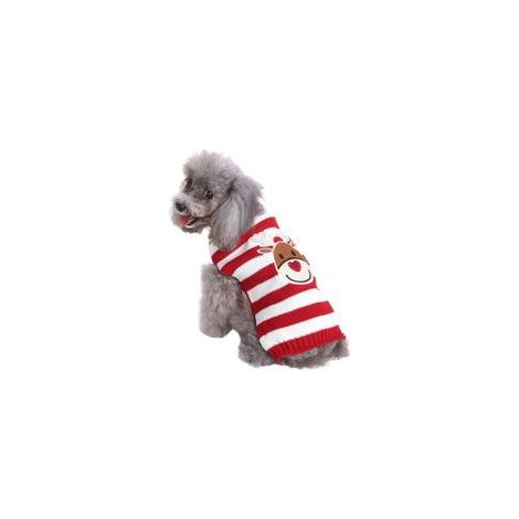 Pull de Noël tricoté pour chien motif élan, chaud, taille XXL – (1/5)