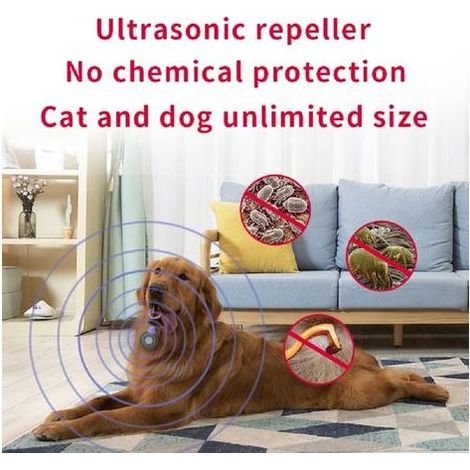 ultrasonique Anti-puces et Anti-tiques pour Animaux de Compagnie Pendentif à ultrasons Contre Les tiques Charge USB, lumière Clignotante pour éviter Les pertes la Nuit