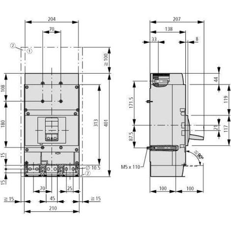 DISJ 3P PROT CABL 1000A50kA NZM4 EATON NZMN4-AE1000 (1/2)