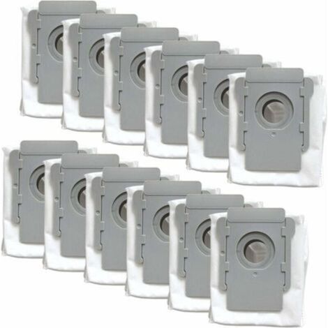 Lot de 12 sacs d'aspirateur pour aspirateurs robots iRobot Roomba série i7 - Compatibles avec i7 (7150), i7+ i7Plus (7550), s9 (9150), s9+ s9 Plus (9550, 955020) avec base et système de nettoyage. (1/5)