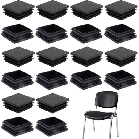 20pcs Bouchons à Lamelles Carré 40x40 30x30 35x35mm pour Tube Carre, Bouchon Plastique Carre, Embout Tube Carré, Capuchon Plastique (1/5)