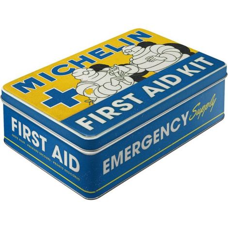 Boîte - Vintage - Métal - Michelin - First aid kit - 23x16x7cm - Idée cadeau