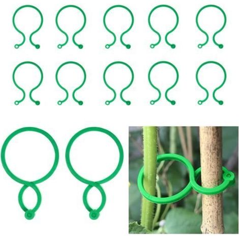 Gartenpflanzen-Clip - Klammer mit Verschluss - Set von 50 - Grün - 4cm x 2,7cm